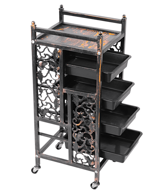 Carrito Auxiliar Profesional Edna de color negro - vivox&space