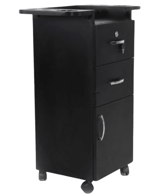 Carrito Auxiliar Profesional Ciara Negro con Ruedas - vivox&space