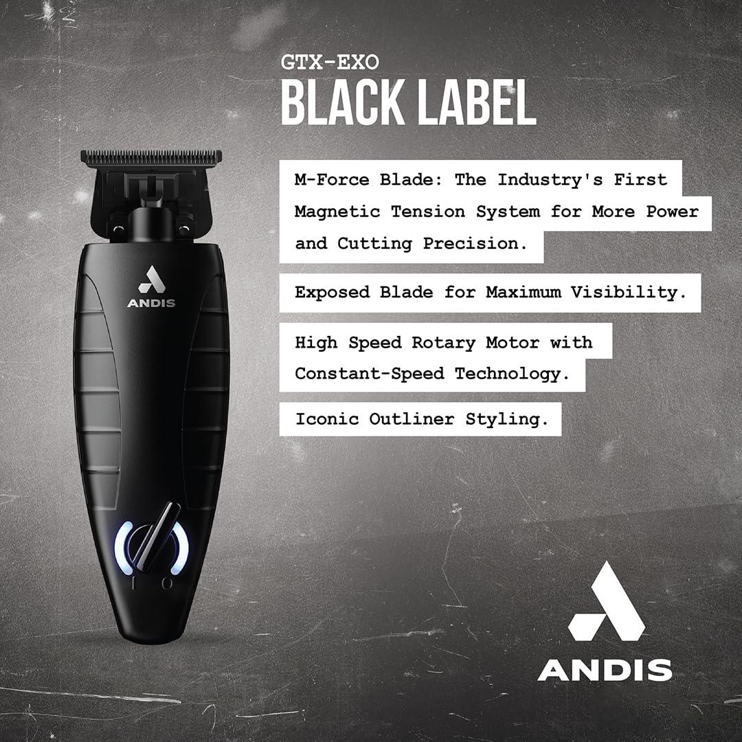 Andis GTX-EXO Black Label Especial Edition, recortadora eléctrica profesional - vivox&space