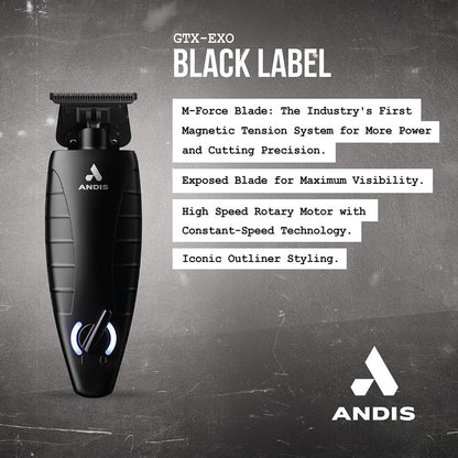 Andis GTX-EXO Black Label Especial Edition, recortadora eléctrica profesional - vivox&space