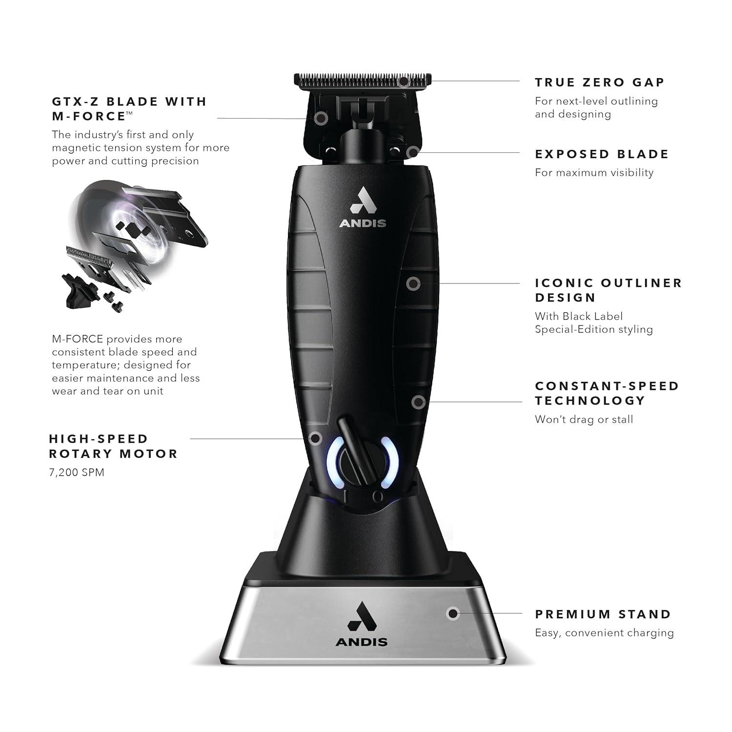 Andis GTX-EXO Black Label Especial Edition, recortadora eléctrica profesional - vivox&space