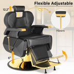 Sillón de Barberia Premium dorado y negro