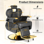 Sillón de Barberia Premium dorado y negro