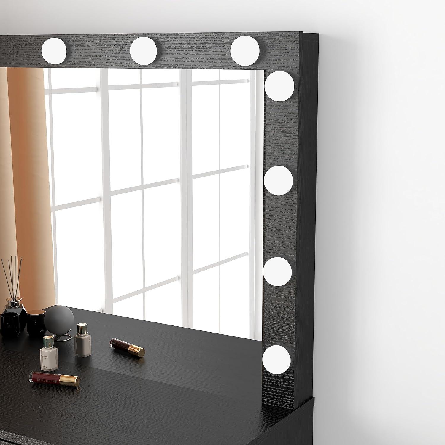 Juego de tocador de maquillaje con luces ajustables - vivox&space