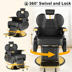 Sillón de Barberia Premium dorado y negro