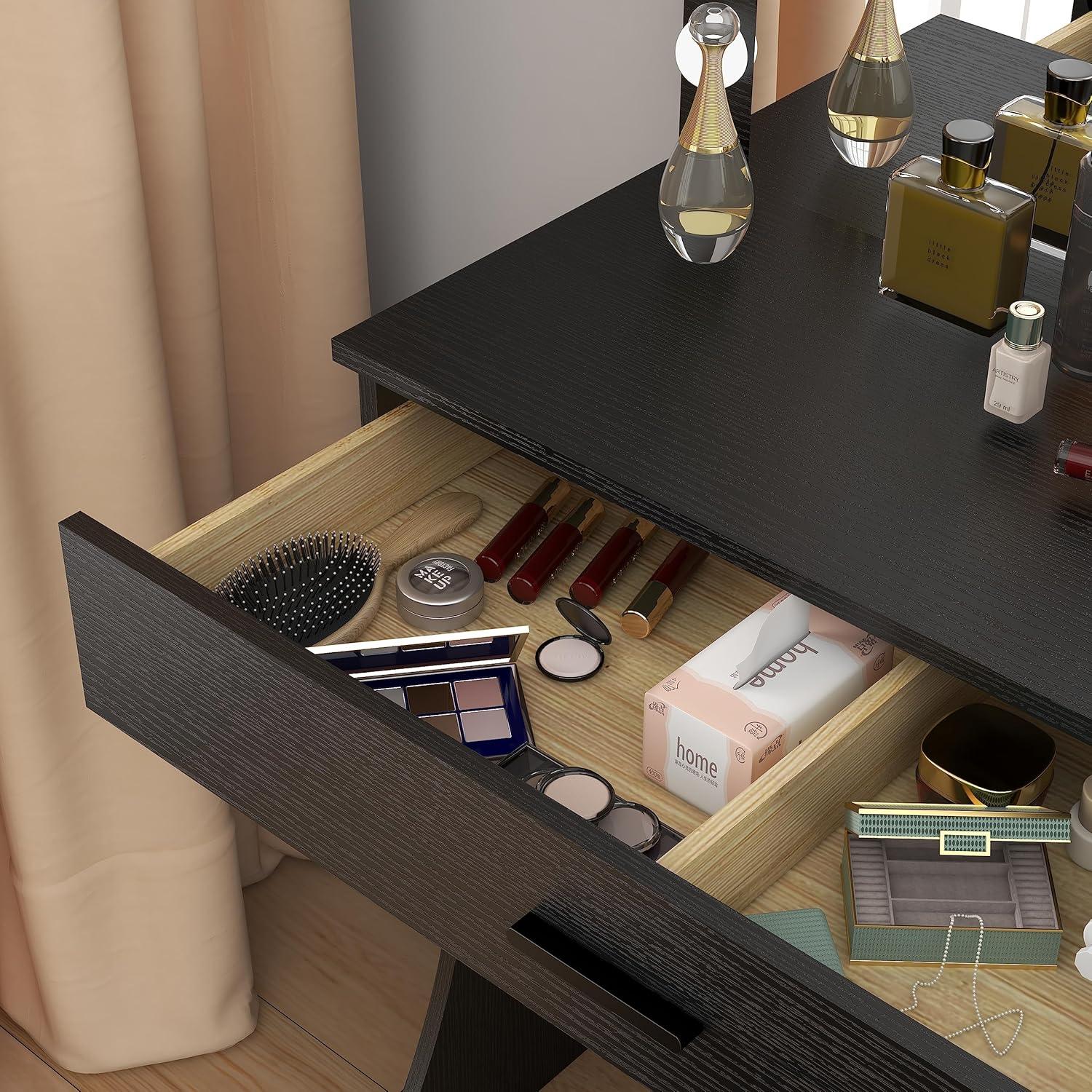 Juego de tocador de maquillaje con luces ajustables - vivox&space