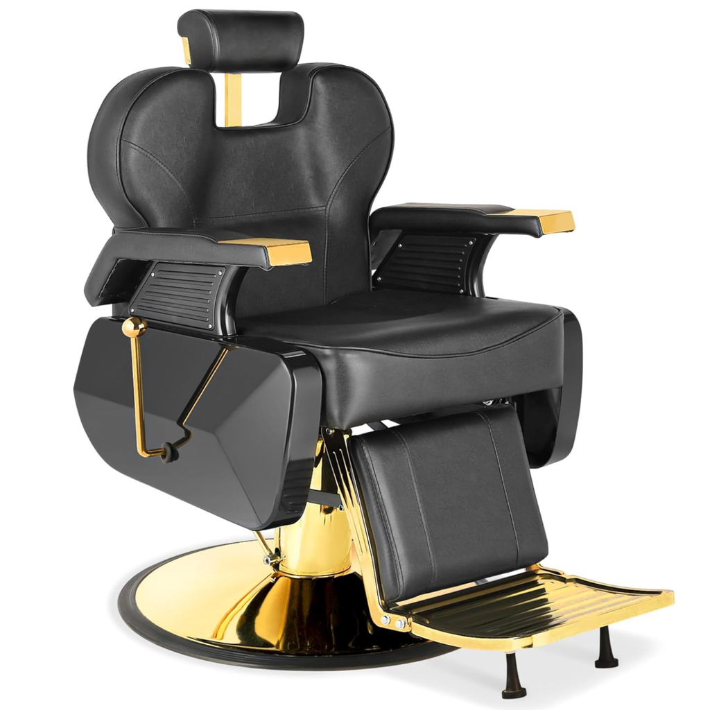 Sillón de Barberia Premium dorado y negro