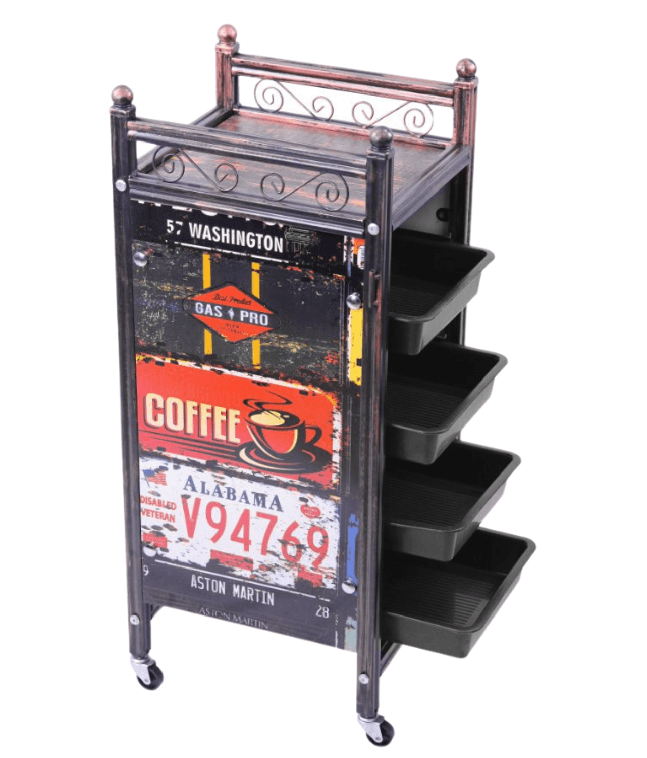 Carrito Auxiliar Profesional para estilista, peluquería, belleza, tatuaje y masaje - vivox&space