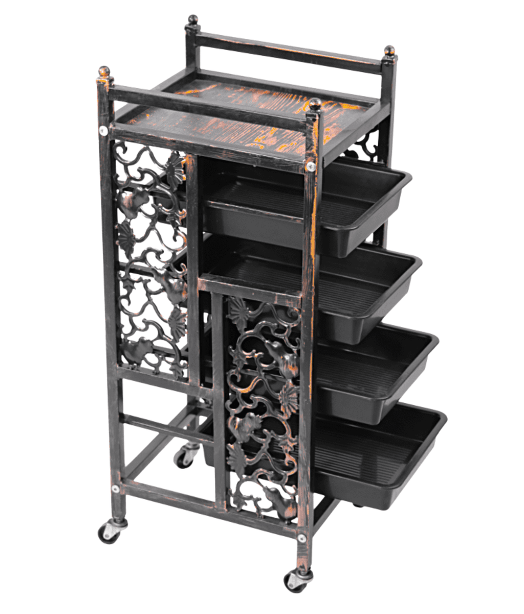 Carrito Auxiliar Profesional Edna de color negro - vivox&space