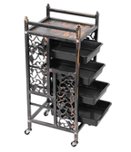Carrito Auxiliar Profesional Edna de color negro - vivox&space