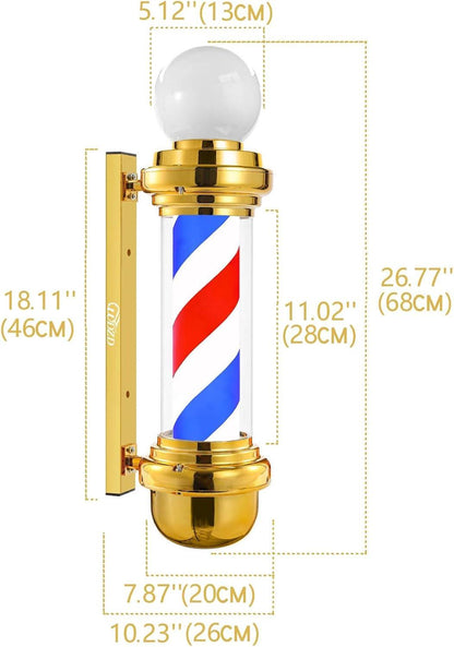 Pole de peluquería dorada de 27 '' - vivox&space