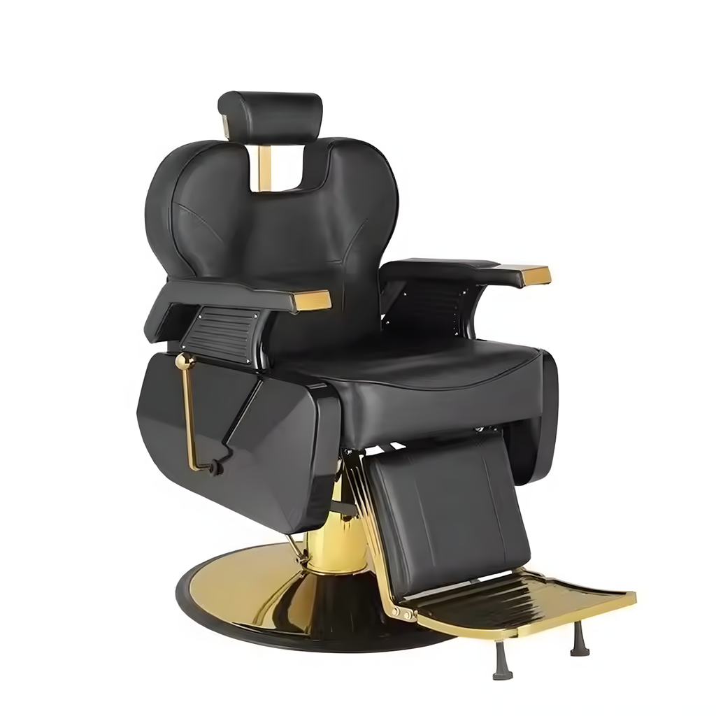 Sillón de Barberia Premium dorado y negro