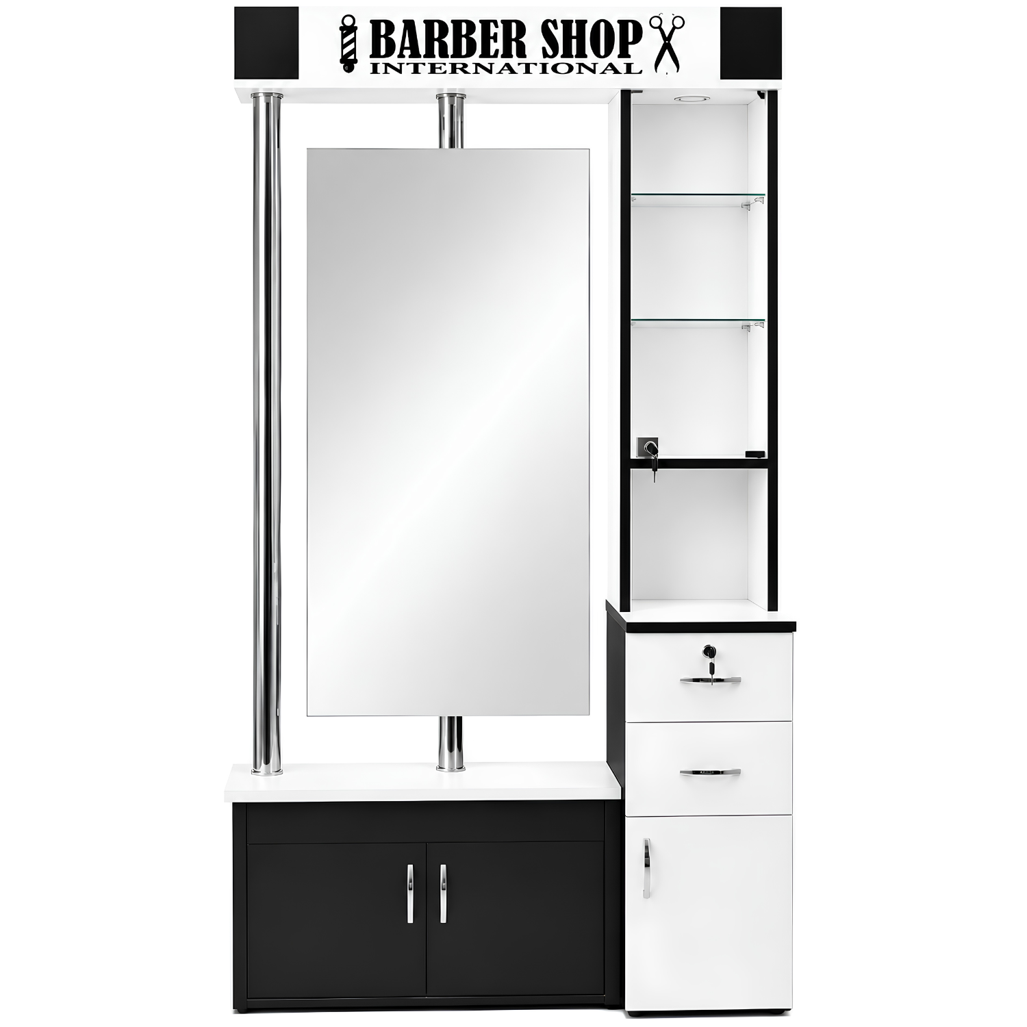 Estación con Espejo LED Modelo BARBERSHOP