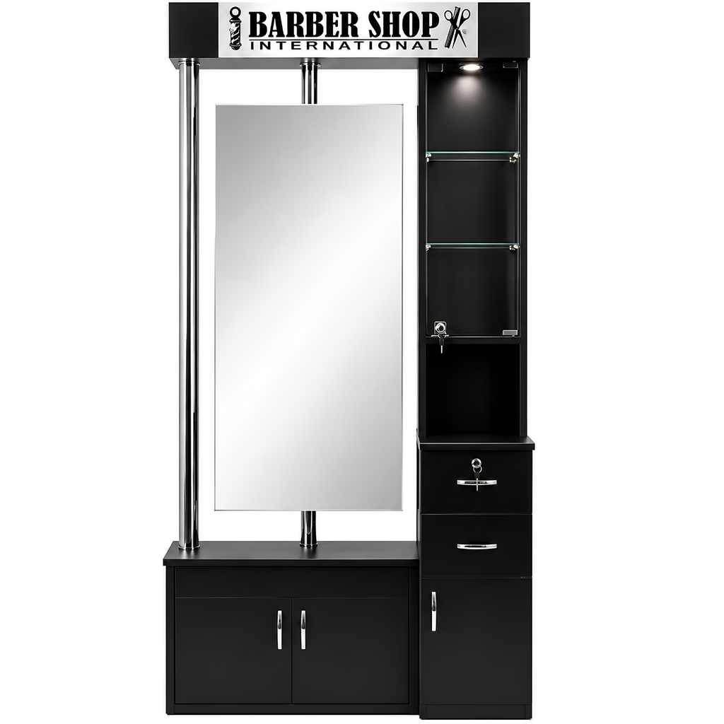 Estación con Espejo LED Modelo BARBERSHOP