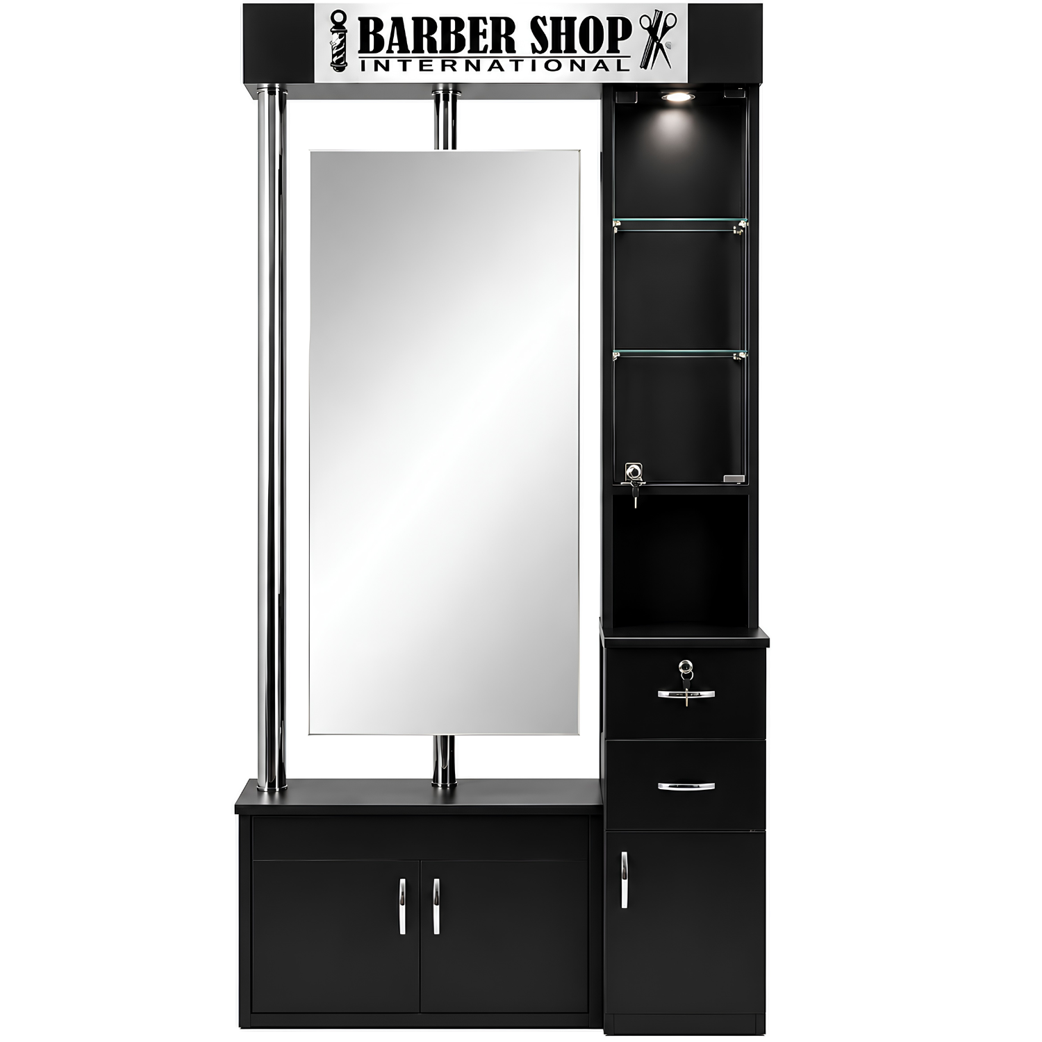 Estación con Espejo LED Modelo BARBERSHOP
