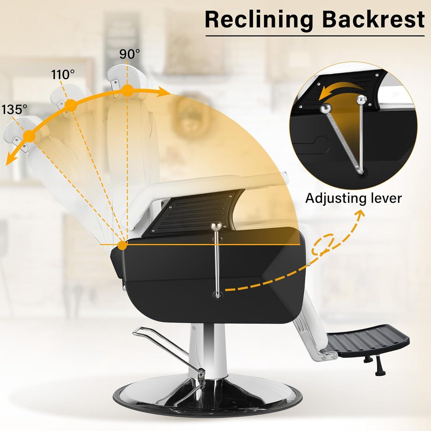 Sillón reclinable de Barberia Harly Blanco - vivox&space