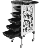 Carrito de salón con ruedas, multifunción con 5 cajones - vivox&space