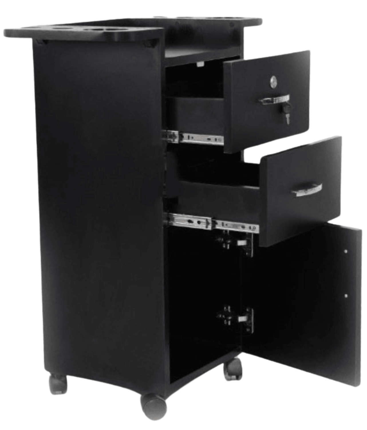 Carrito Auxiliar Profesional Ciara Negro con Ruedas - vivox&space