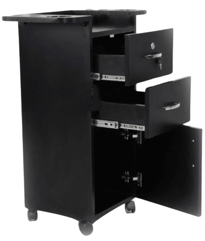 Carrito Auxiliar Profesional Ciara Negro con Ruedas - vivox&space