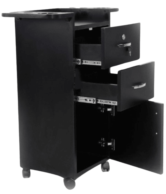 Carrito Auxiliar Profesional Ciara Negro con Ruedas - vivox&space