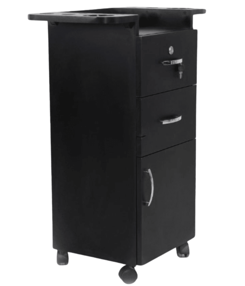 Carrito Auxiliar Profesional Ciara Negro con Ruedas - vivox&space