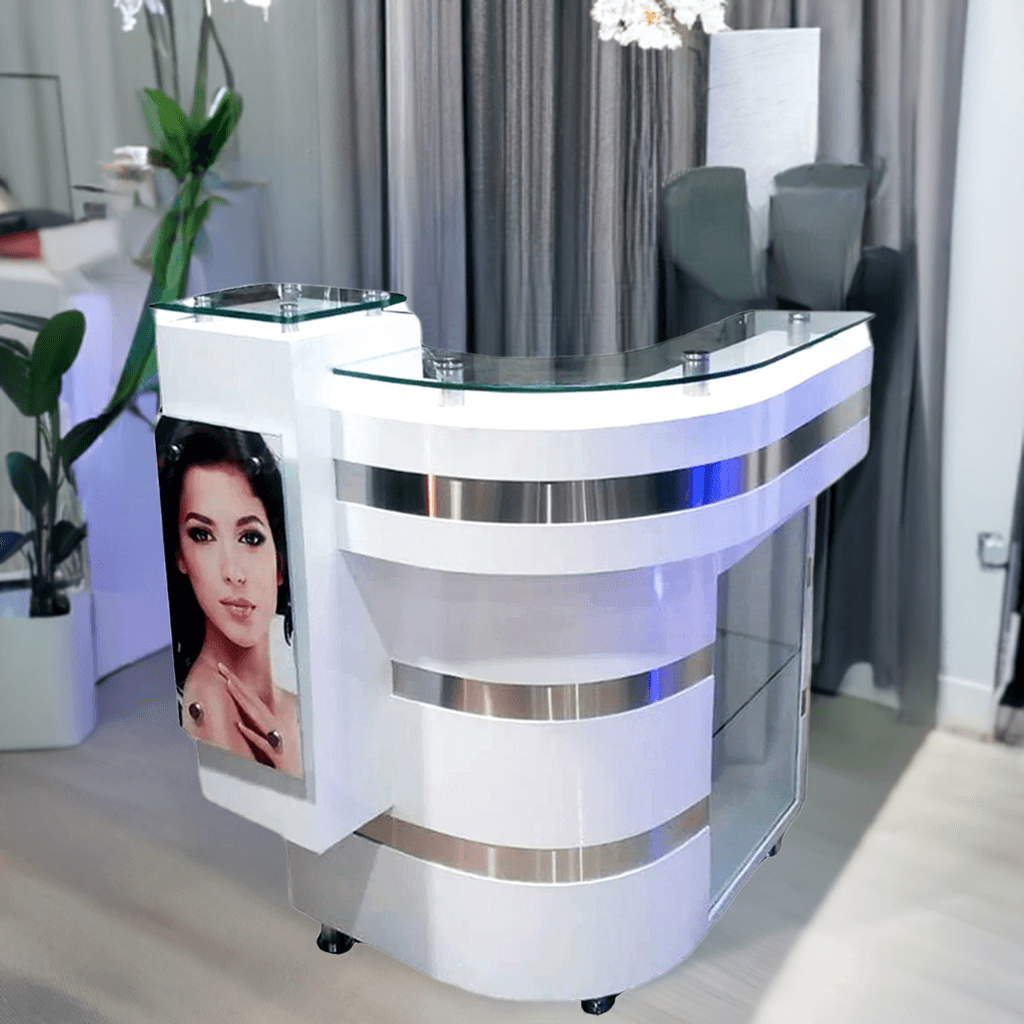 Counter Mostrador de recepción para barberías y salón de belleza - vivox&space