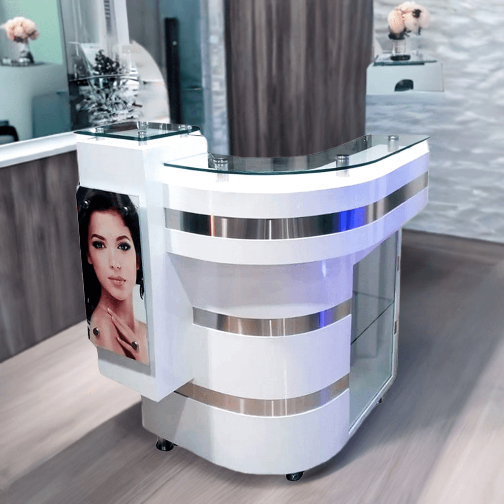 Counter Mostrador de recepción para barberías y salón de belleza - vivox&space