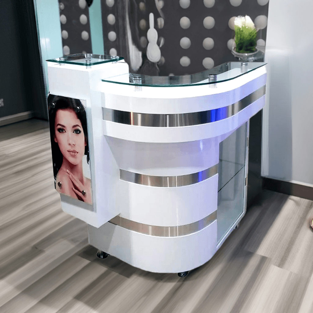 Counter Mostrador de recepción para barberías y salón de belleza - vivox&space