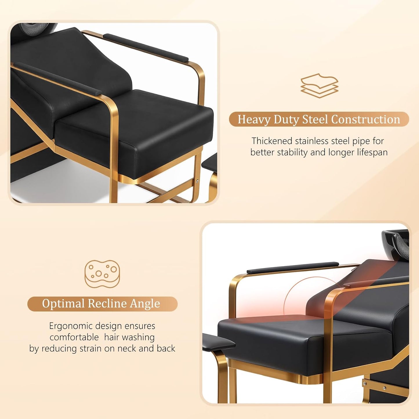 Lava cabeza Dorado Confort premium para tu salón