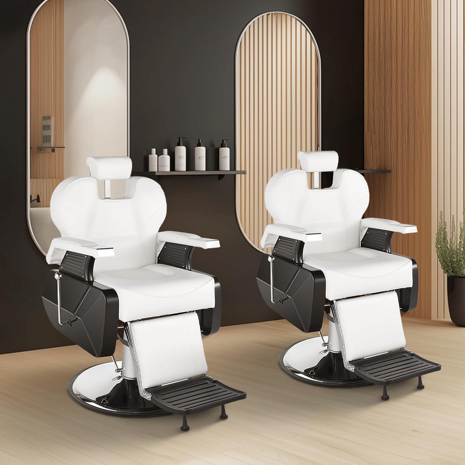 Sillón reclinable de Barberia Harly Blanco - vivox&space