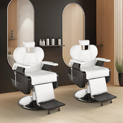 Sillón reclinable de Barberia Harly Blanco - vivox&space
