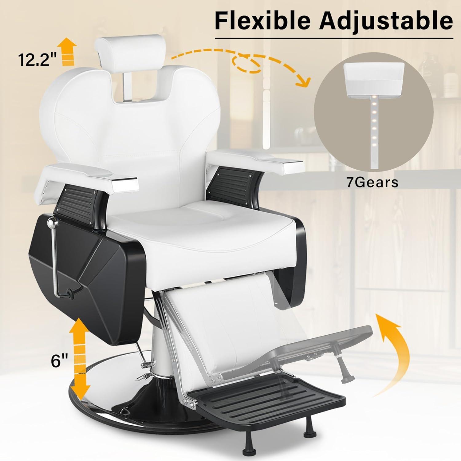 Sillón reclinable de Barberia Harly Blanco - vivox&space