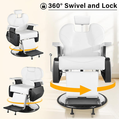 Sillón reclinable de Barberia Harly Blanco - vivox&space