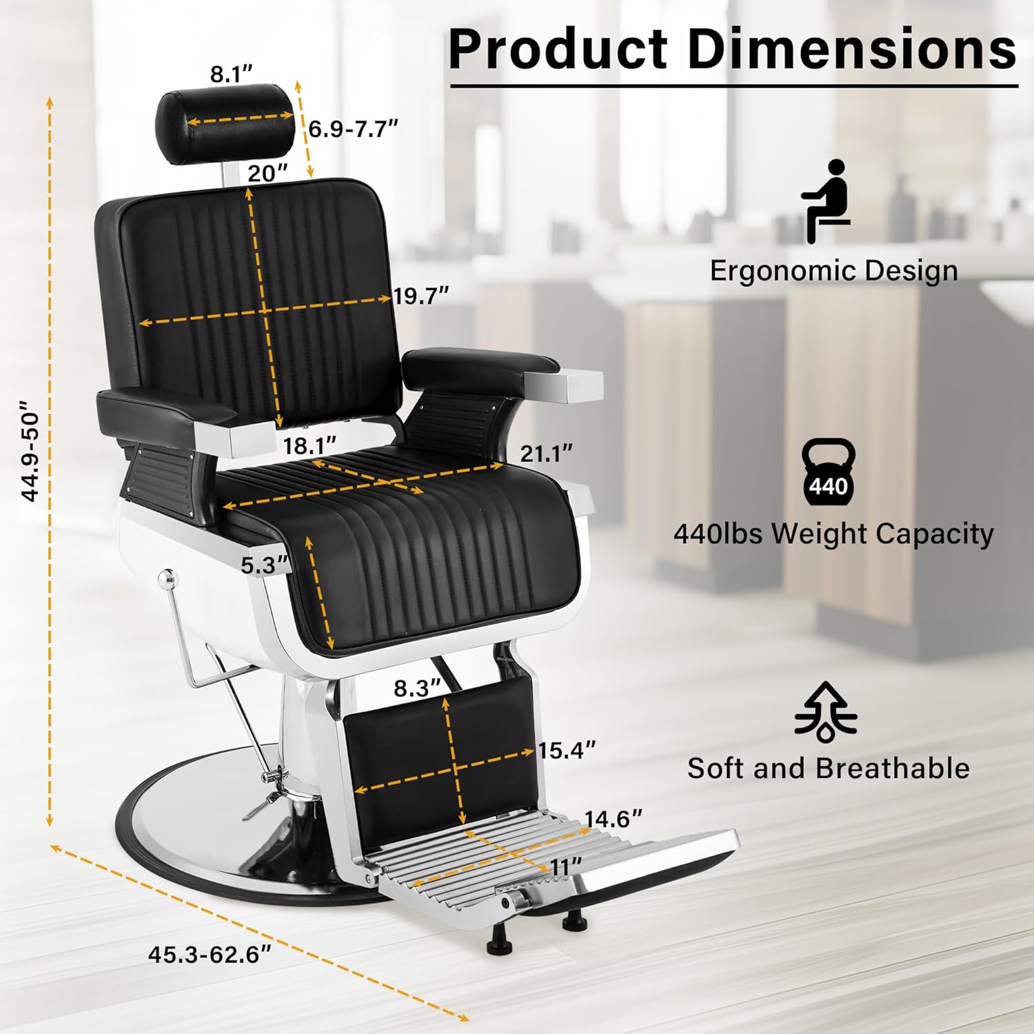 Sillón de Barbero Modelo Europeo Premium