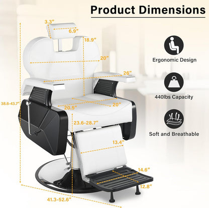 Sillón reclinable de Barberia Harly Blanco - vivox&space